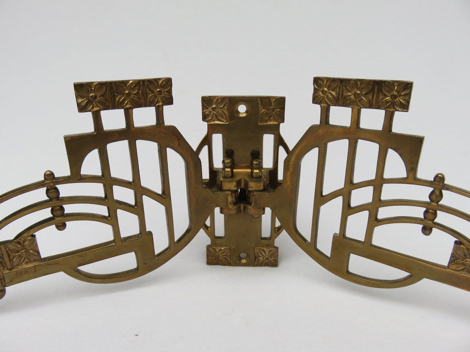 photo furniture Art Nouveau Brass Piano Candleholders, Set Of 2