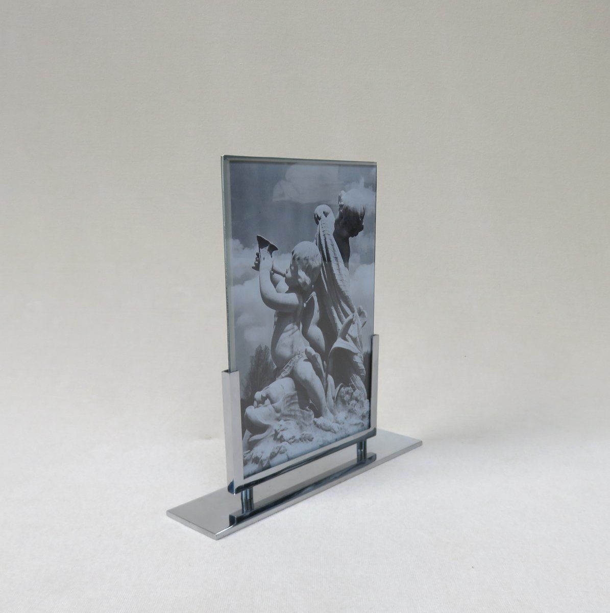 Art Deco French Chrome Picture Frame photo furniture