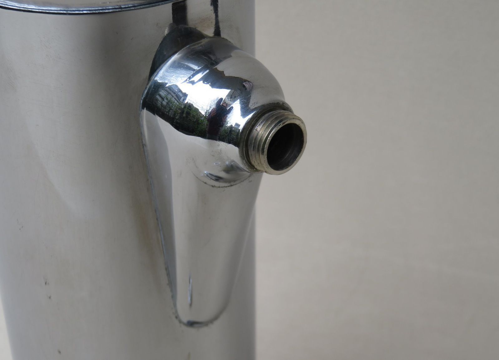 photo furniture Art Deco Chrome Plated, Red Catalin & Stainless Chrome Shaker