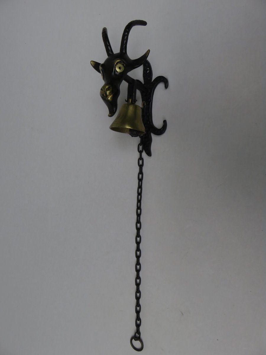 Black Brass Goat Door Bell By Walter Bosse, 1950s photo furniture