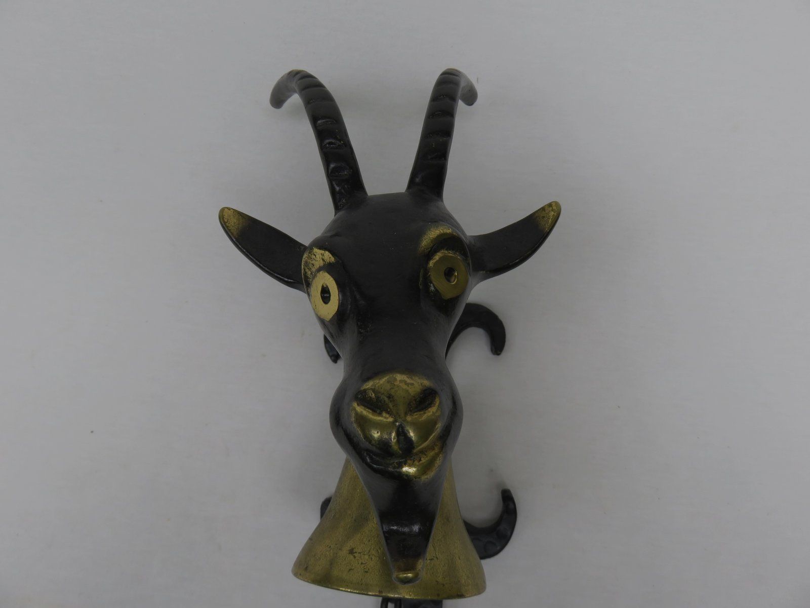 Black Brass Goat Door Bell By Walter Bosse, 1950s photo Home Fixtures