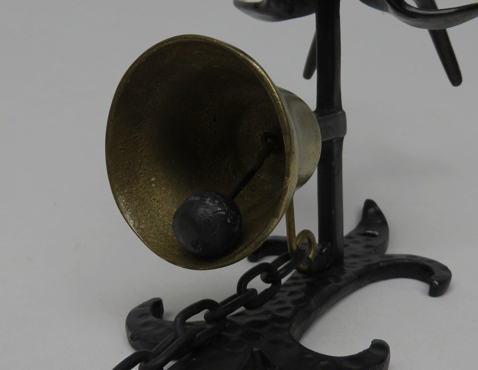 Home Fixtures Black Brass Goat Door Bell By Walter Bosse, 1950s photo