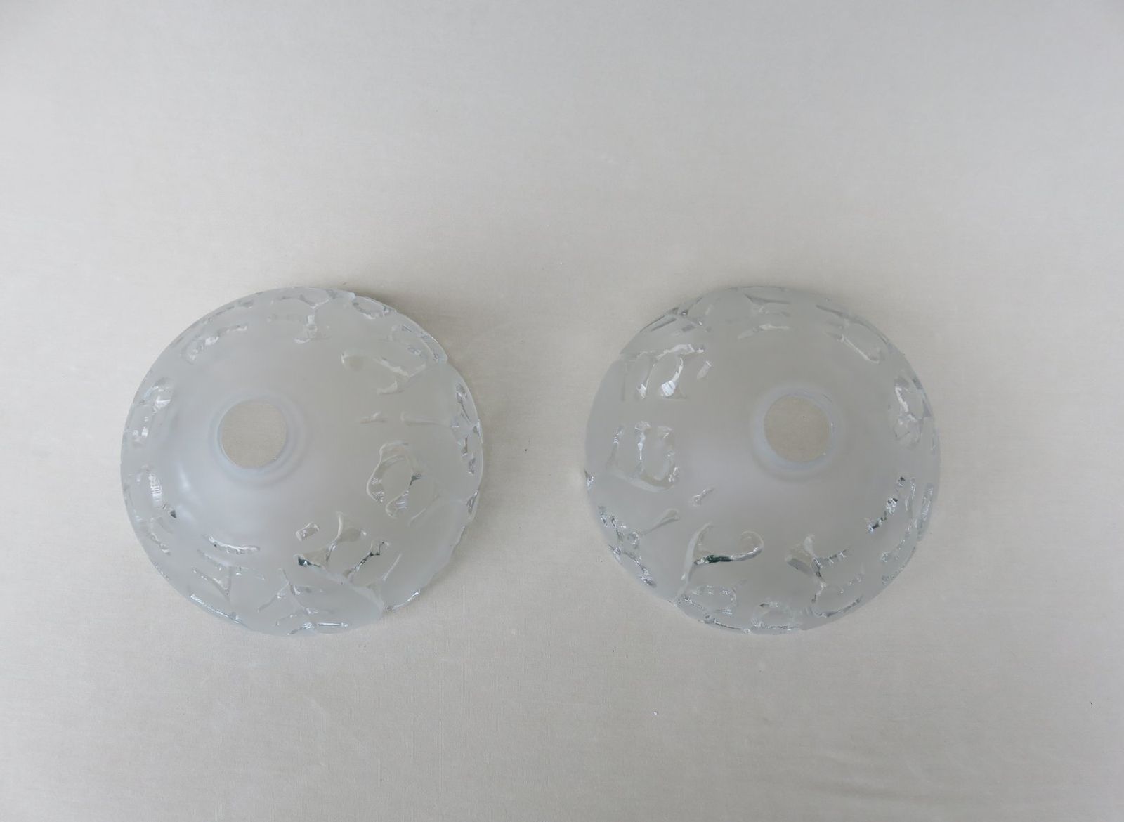 photo buy Small Pressed Glass And Chrome Mushroom Table Lamps From Peill & Putzler, 1970s, Set Of 2