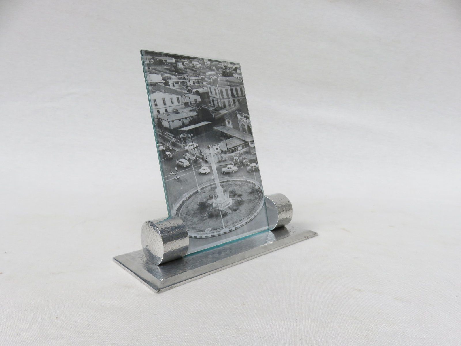 Art Deco Hammered Aluminum Picture Frames, 1930s photo furniture