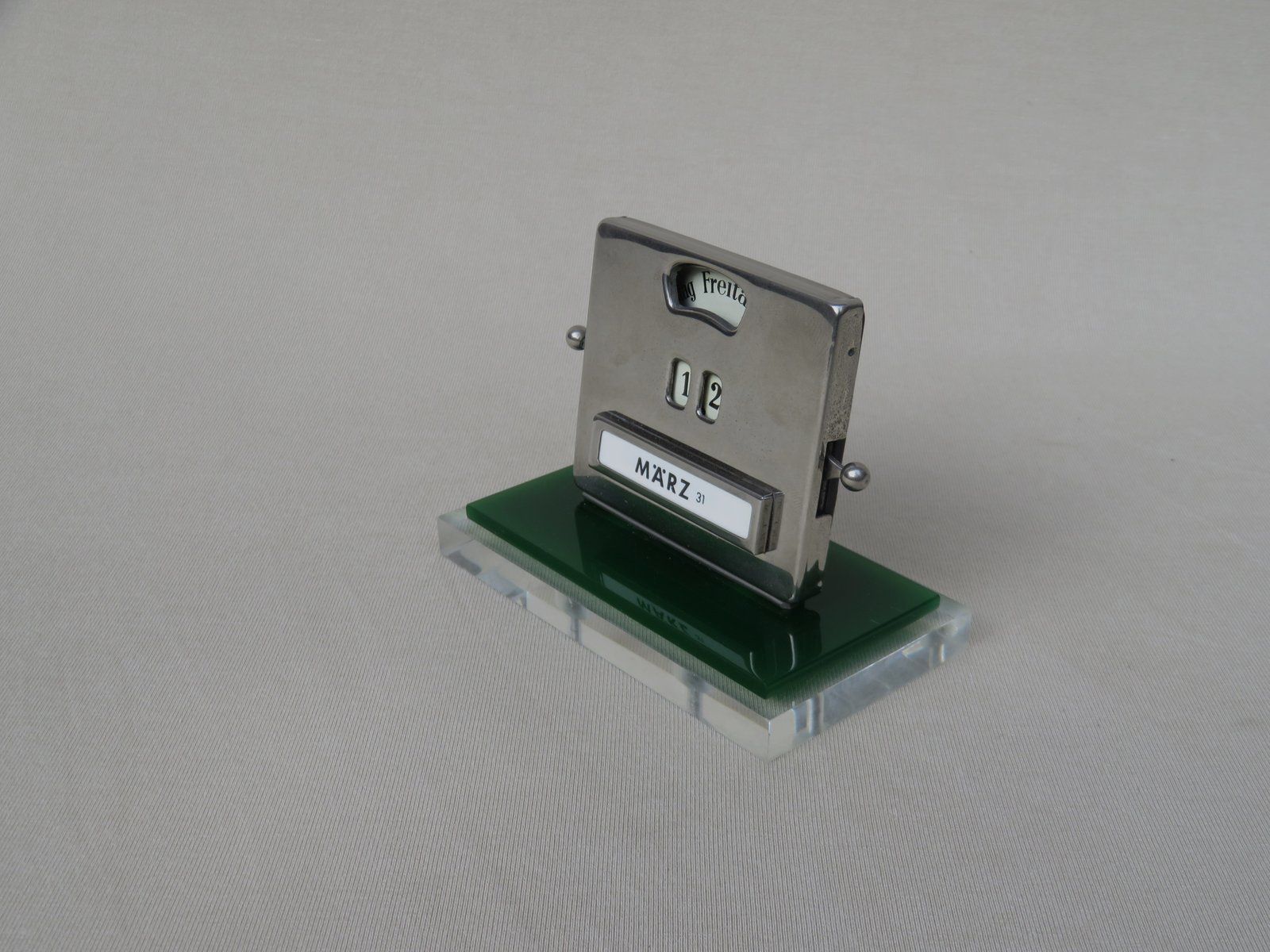 Plexiglas And Chrome Perpetual Calendar From Jakob Maul, 1930s photo furniture