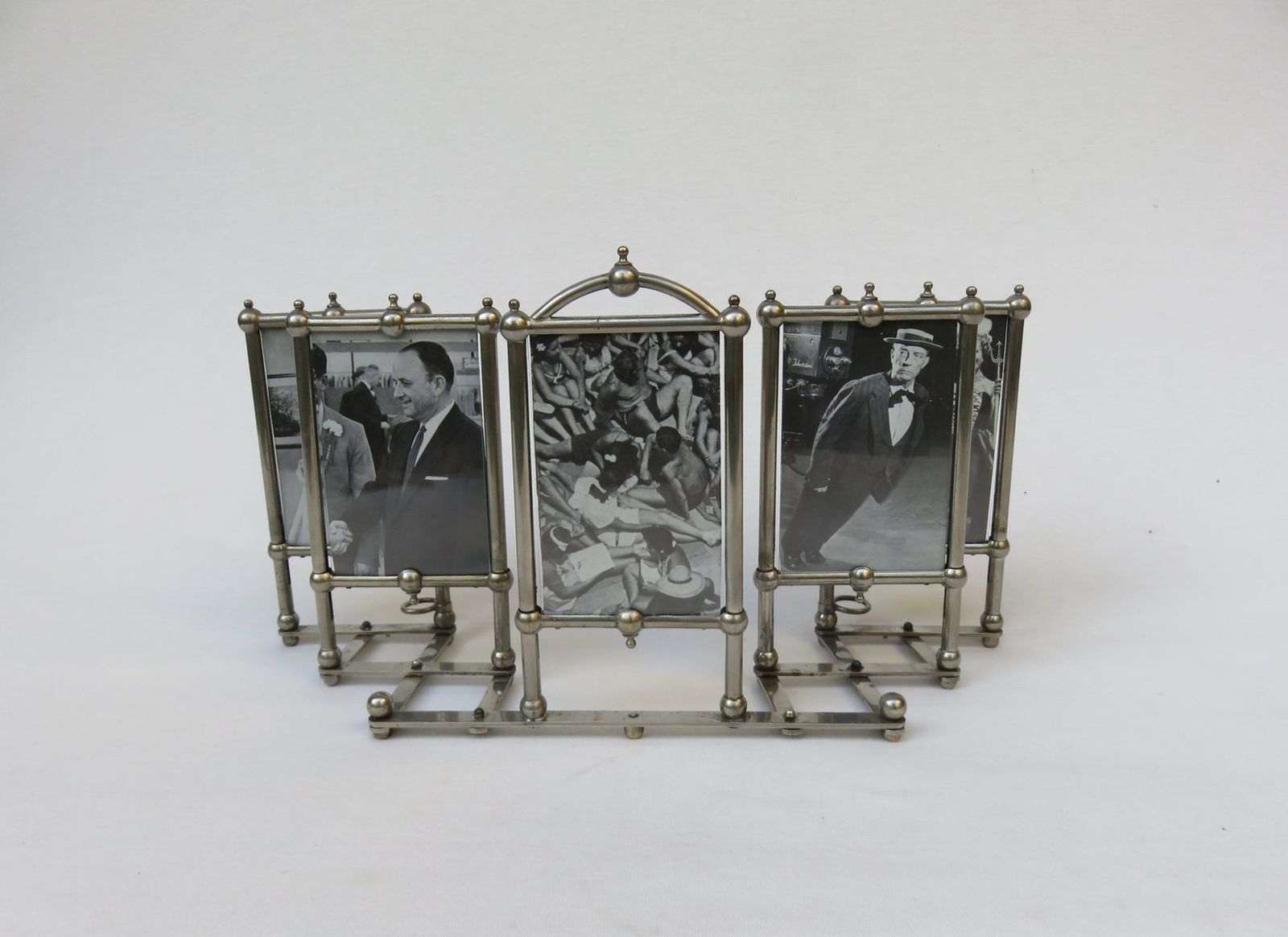 Art Nouveau Nickel Plated Picture Frame For 5 Photos photo furniture