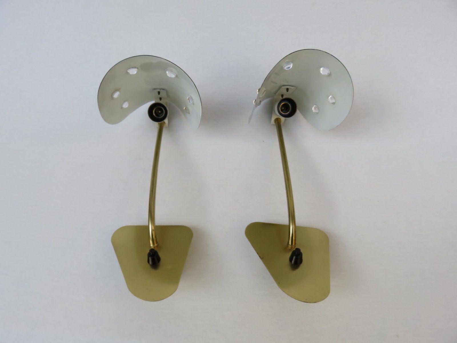 photo vinterior Extraordinary Italian Brass, Black Lacquered Aluminum, And Glass Bead Sconces, 1950s, Set Of 2