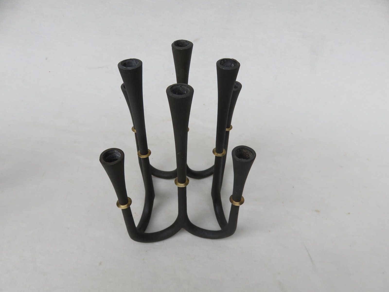 Cast Iron And Brass Candleholders By Jens Quistgaard For Dansk Designs, 1960s, Set Of 2