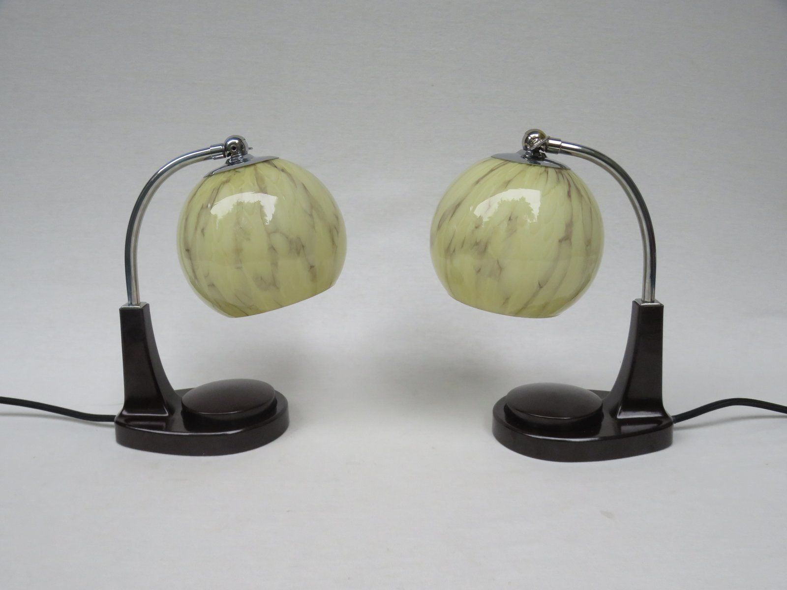 Bauhaus Bakelite Table Lamps By Marianne Brandt For Gmf, 1920s, Set Of 2