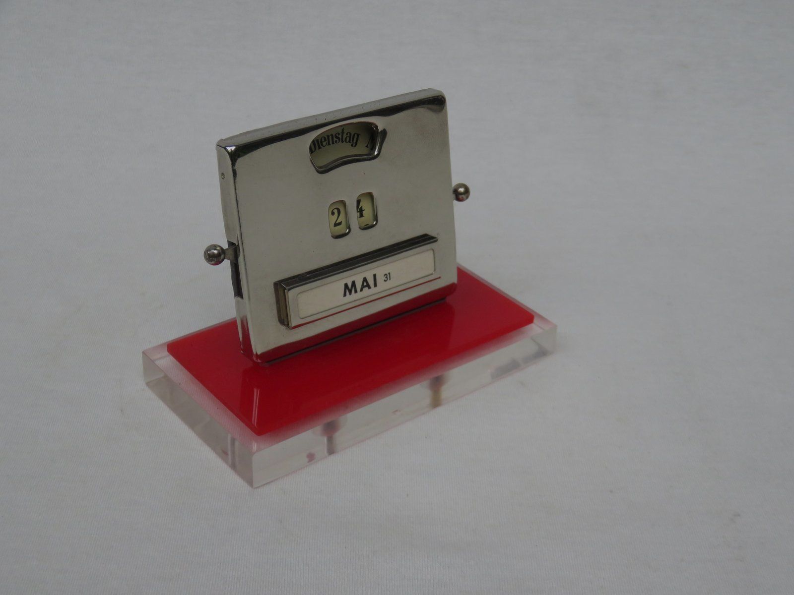 Art Deco Plexiglass And Chrome Plated Perpetual Calendar From Jakob Maul photo furniture