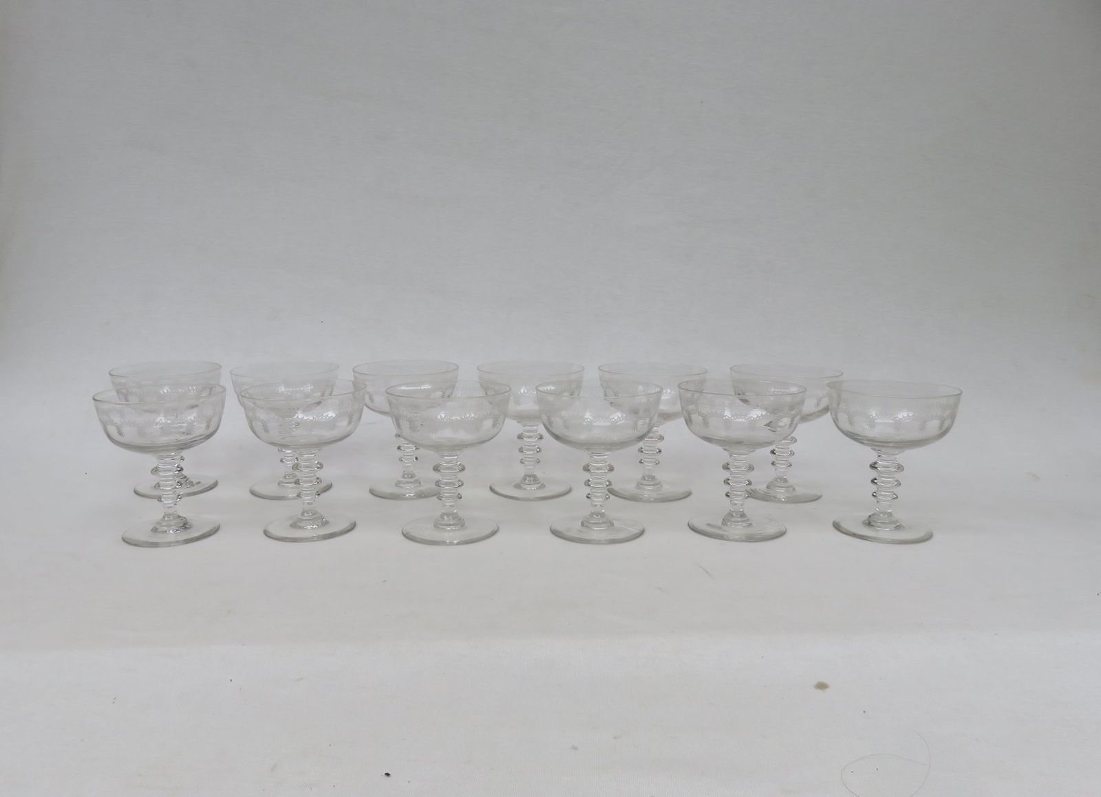Antique French Champagne Glasses, Set Of 12 photo Home Decor