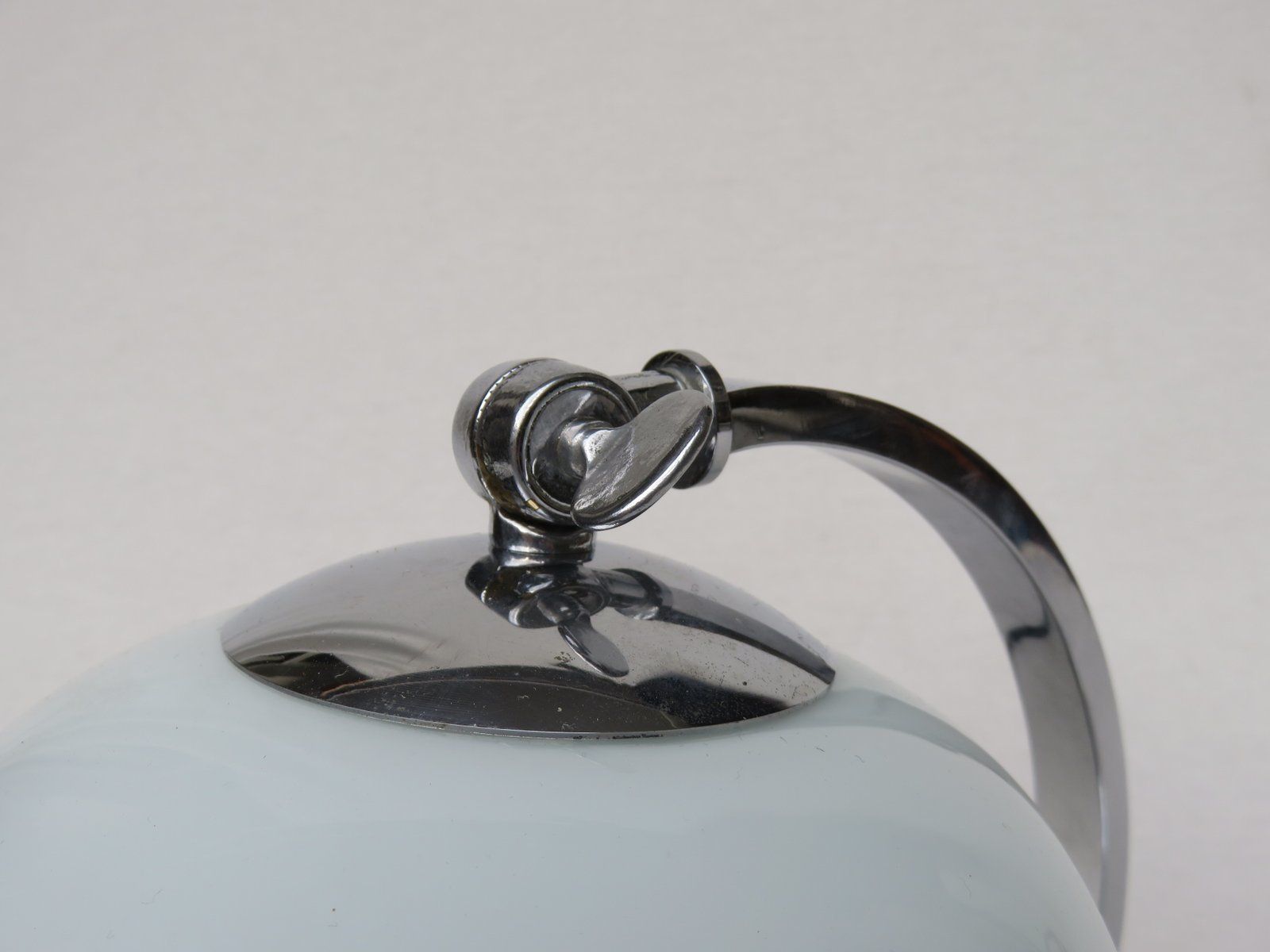 Small And Elegant Art Deco Chrome Plated Table Lamp With A White Glass Diffuser photo 2844.95