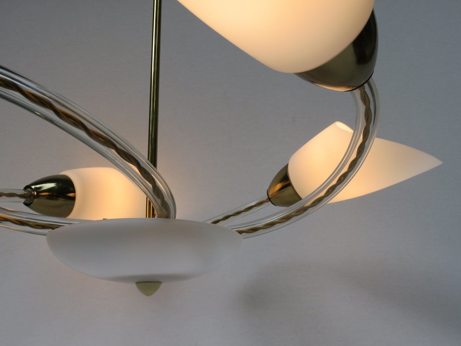 Lighting Mid Century Czech 4 Arm Chandelier photo