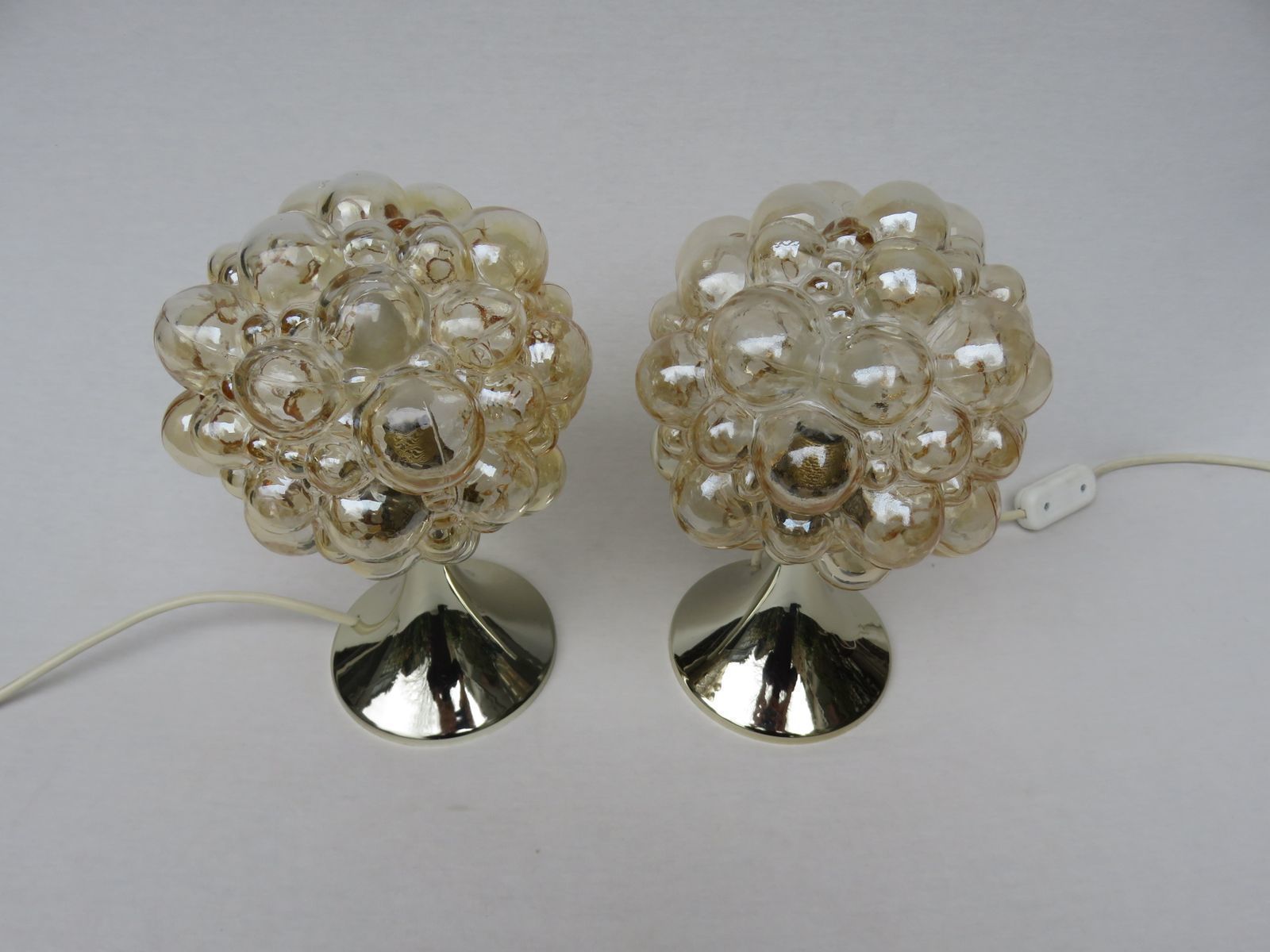 Bubble Glass Table Lamps By Helena Tynell For Limburg, 1960s, Set Of 2 photo furniture