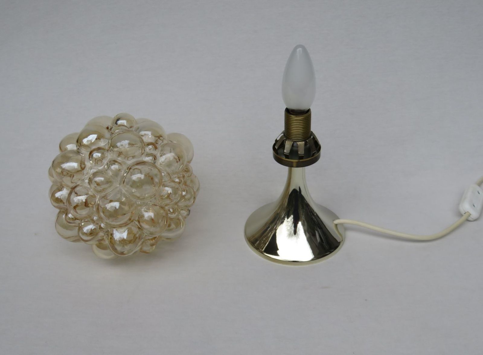 Bubble Glass Table Lamps By Helena Tynell For Limburg, 1960s, Set Of 2 photo vinterior