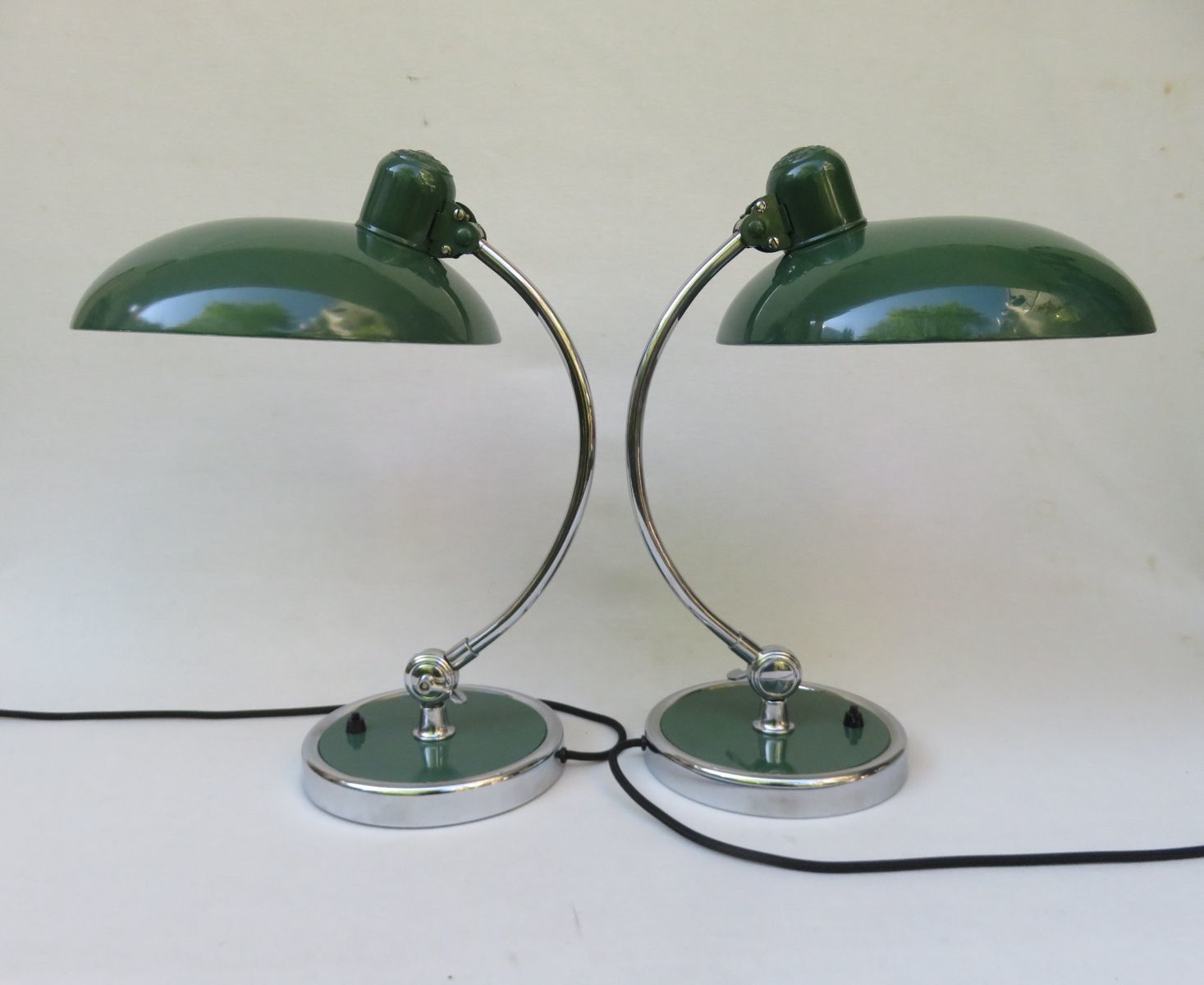 Green President Desk Lamps By Christian Dell For Kaiser Idell, 1930s, Set Of 2 photo furniture