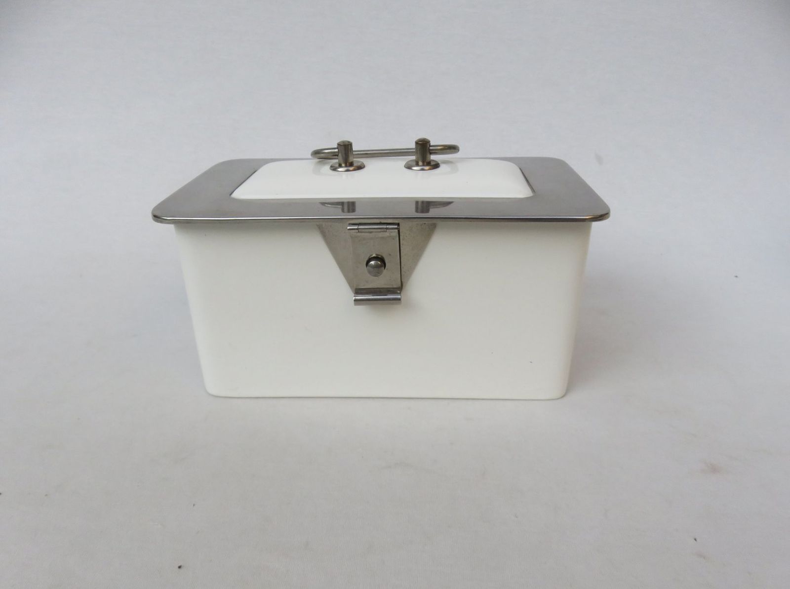 Art Deco Nickel Plated & Ceramic Confectionary Box