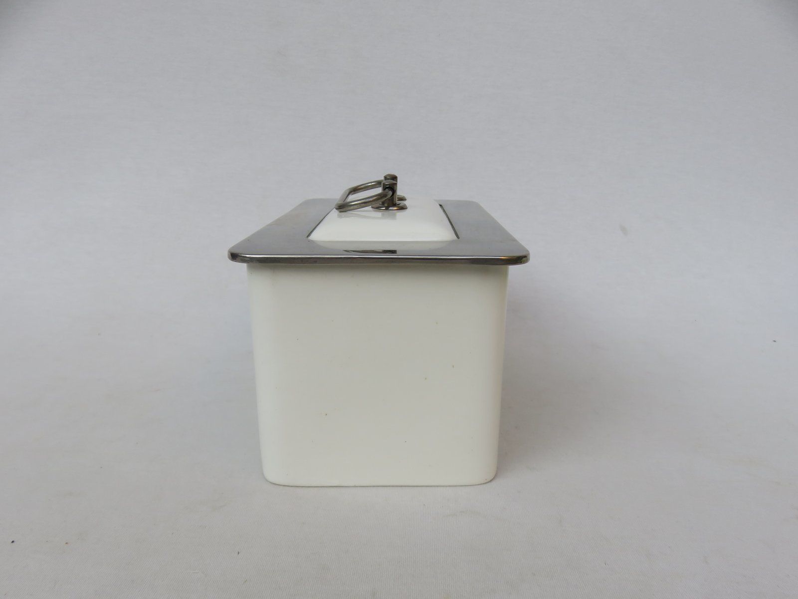 Art Deco Nickel Plated & Ceramic Confectionary Box photo Home Decor