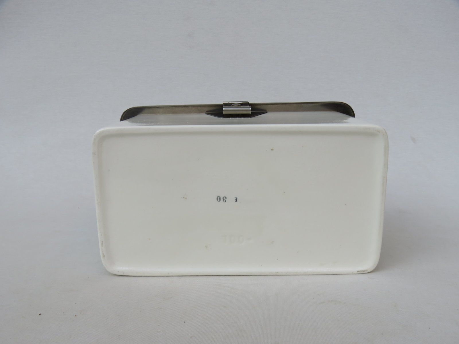 photo for sale Art Deco Nickel Plated & Ceramic Confectionary Box