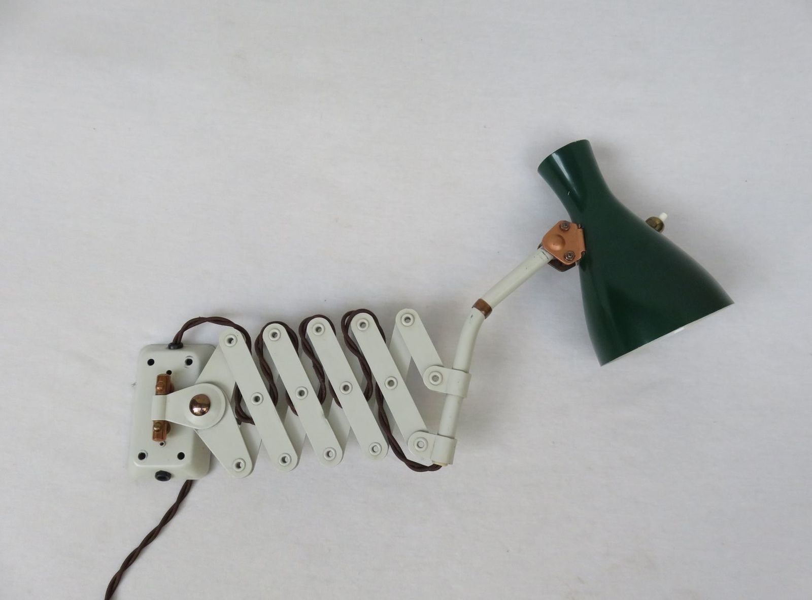 Extraordinary Green And Beige Scissor Lamp From Helo Leuchten, 1960s photo furniture