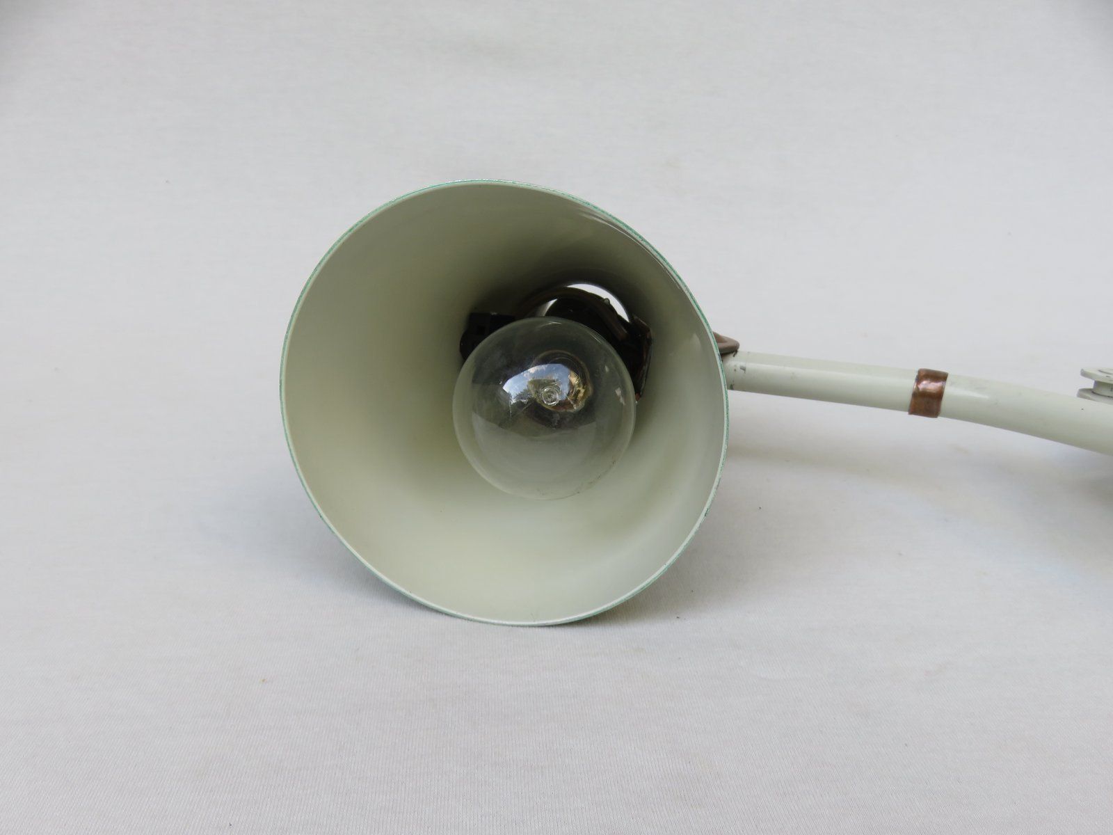 photo vintage Extraordinary Green And Beige Scissor Lamp From Helo Leuchten, 1960s