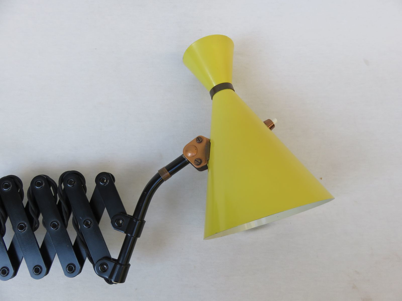 Extraordinary Yellow And Black Scissor Light From Helo Leuchten, 1960s photo 2918.05