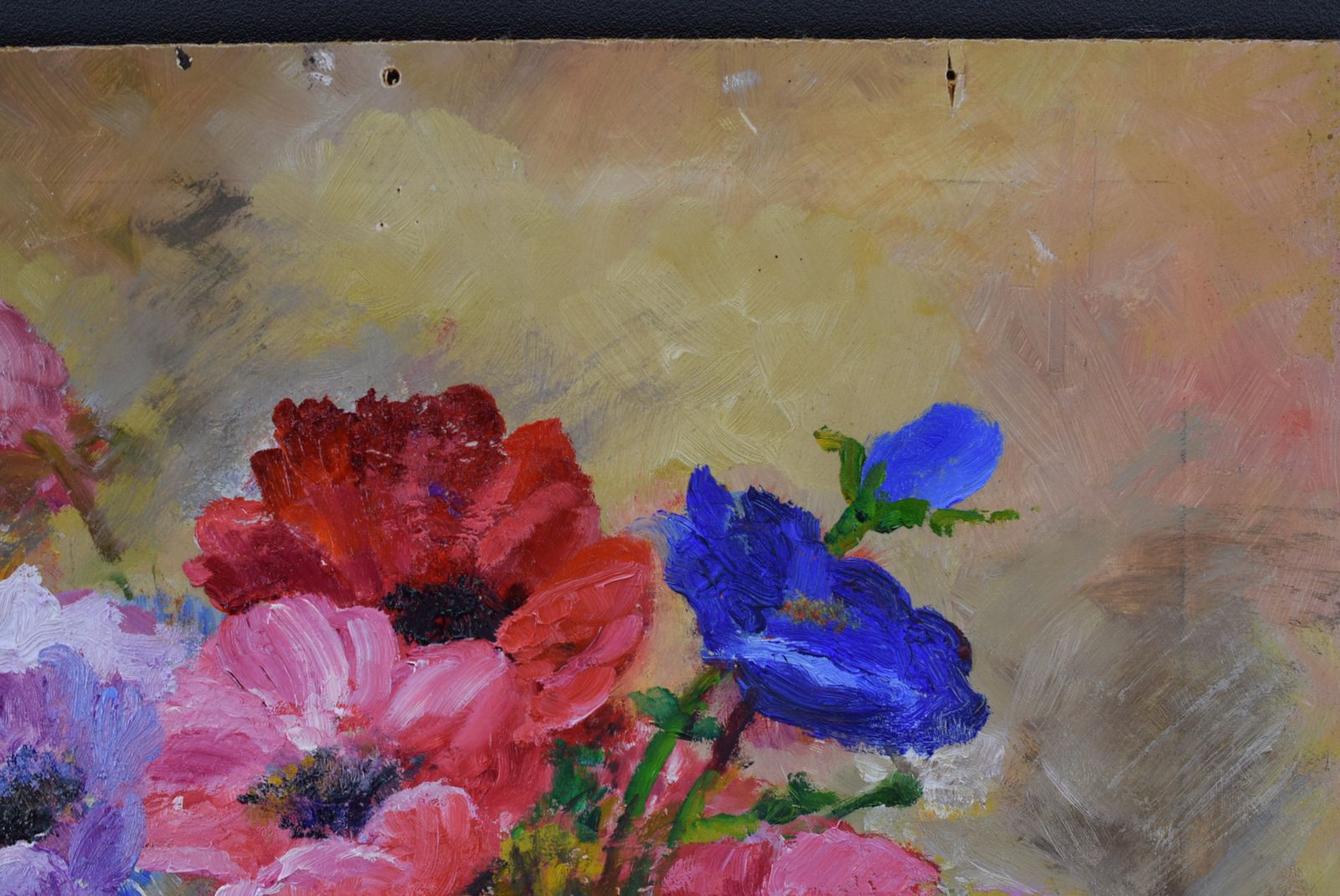 Floral Still Life Vintage Oil Painting Bunch Flowers photo vintage
