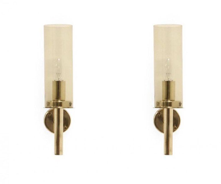 1960s Hans Agne Jakobsson Pair Of Wall Lamps Model V 169   Ab In Markaryd photo for sale