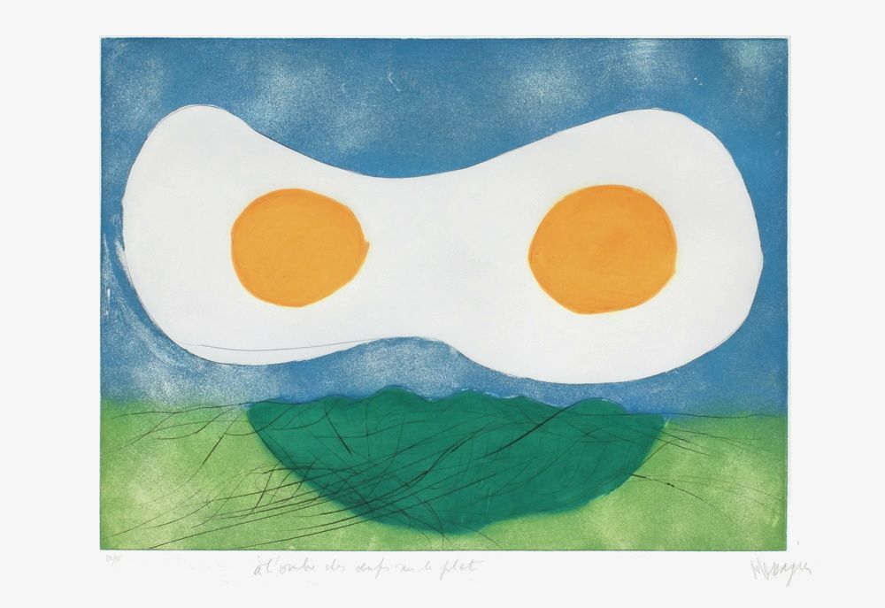 Jean Messagier Tr8401 A L'ombre Des Oeufs Sur Le Plat 1984