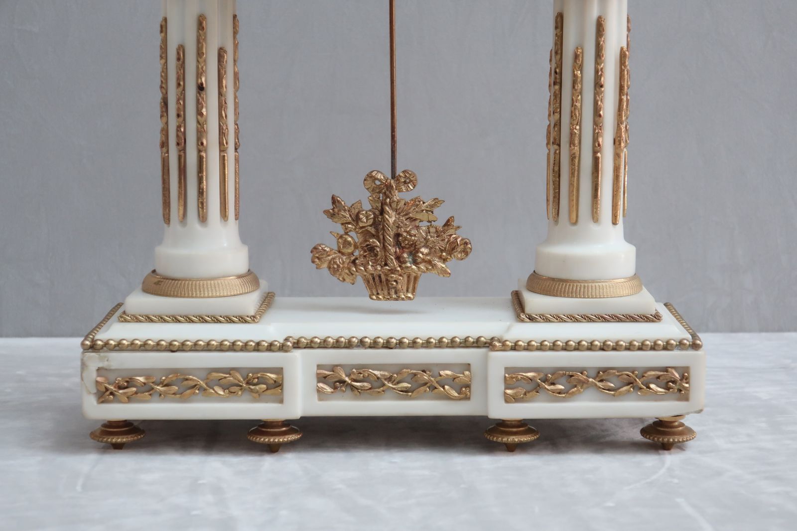 French Louis XVI Style White Marble Mantel Clock photo Home Decor