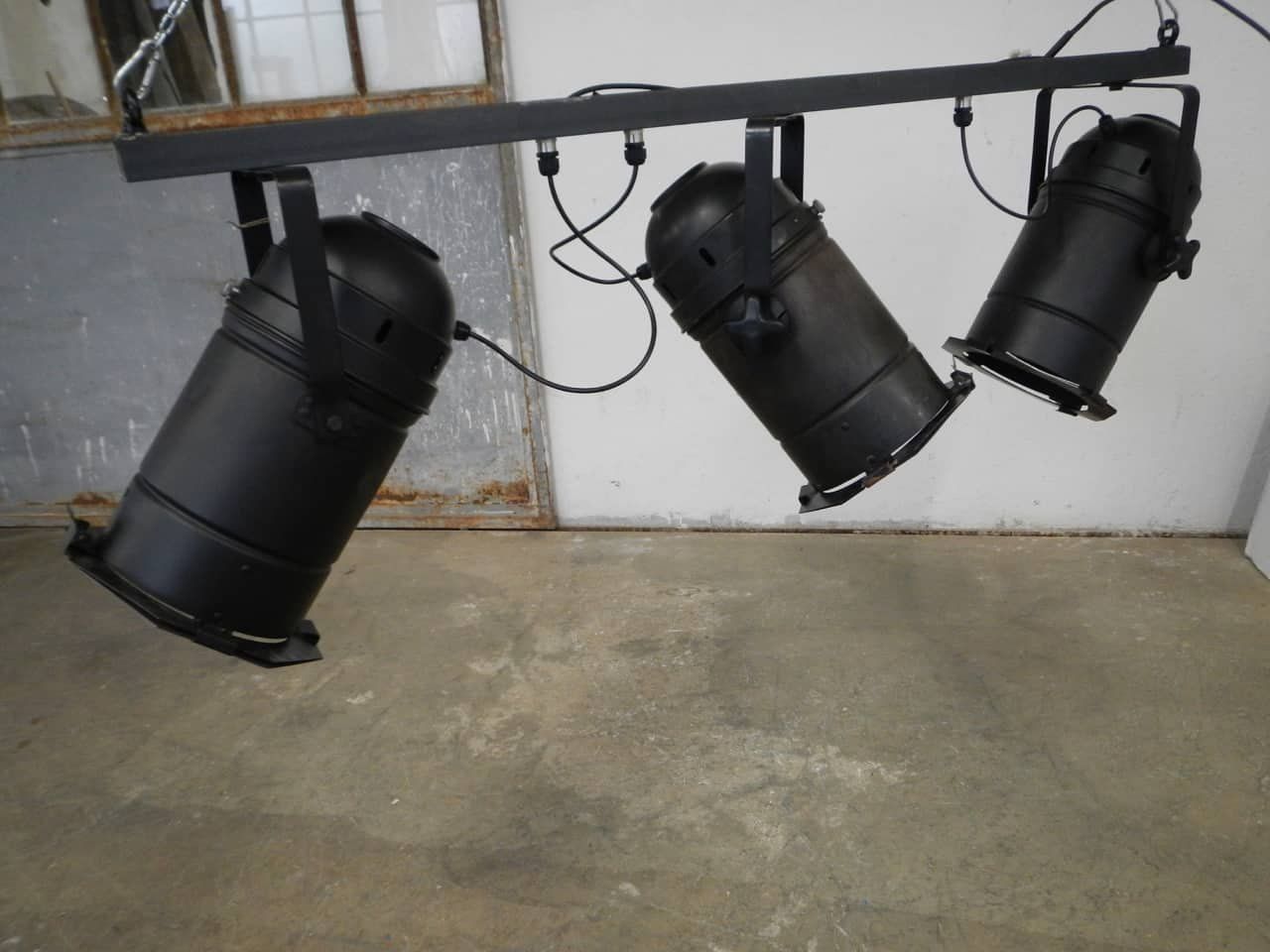 Industrial Three Light Ceiling Lamp, Italy, 1970s photo for sale