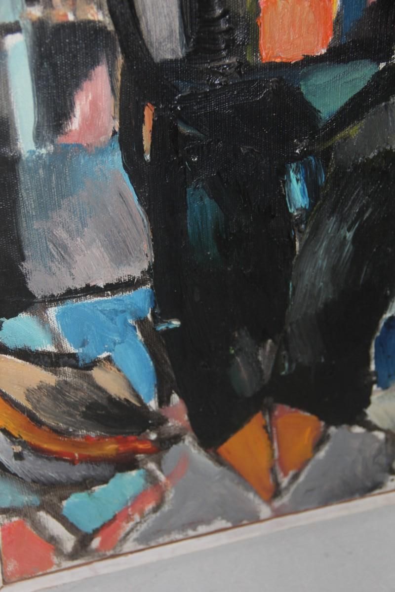 3596.0 Oil On Canvas 1969 Depicting Jewish Priest With Signature In The Back photo
