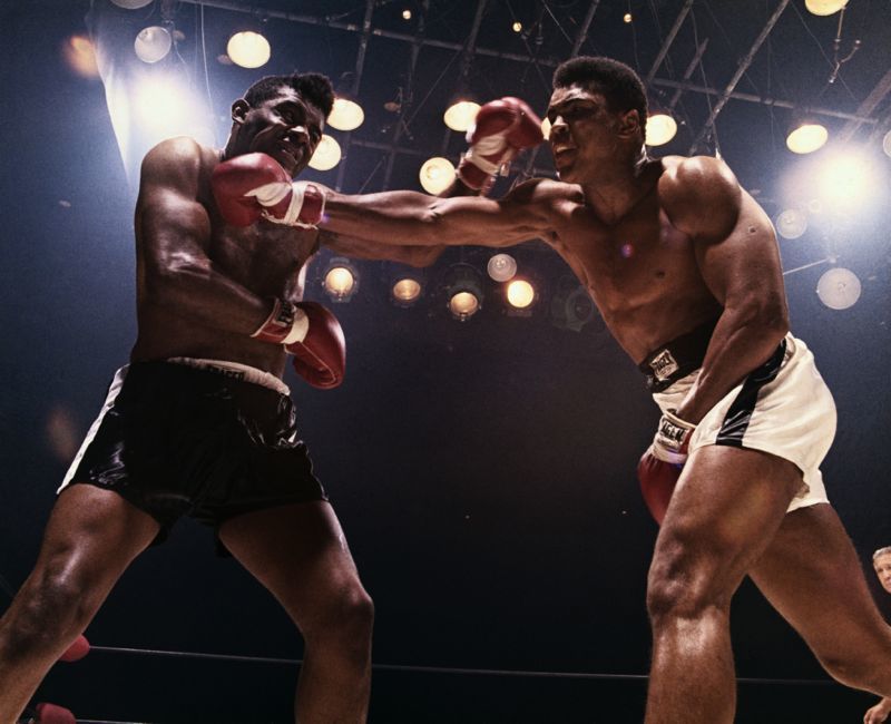 'Ali Vs Patterson' 1965 C Type Print Framed In White photo furniture