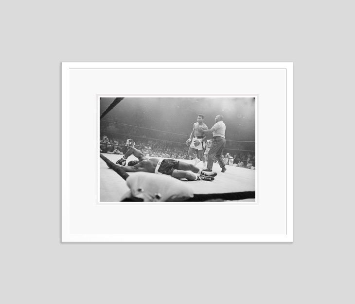'Muhammad Ali' Knocks Out Sonny Liston 1965 Archival Pigment Print Framed In White