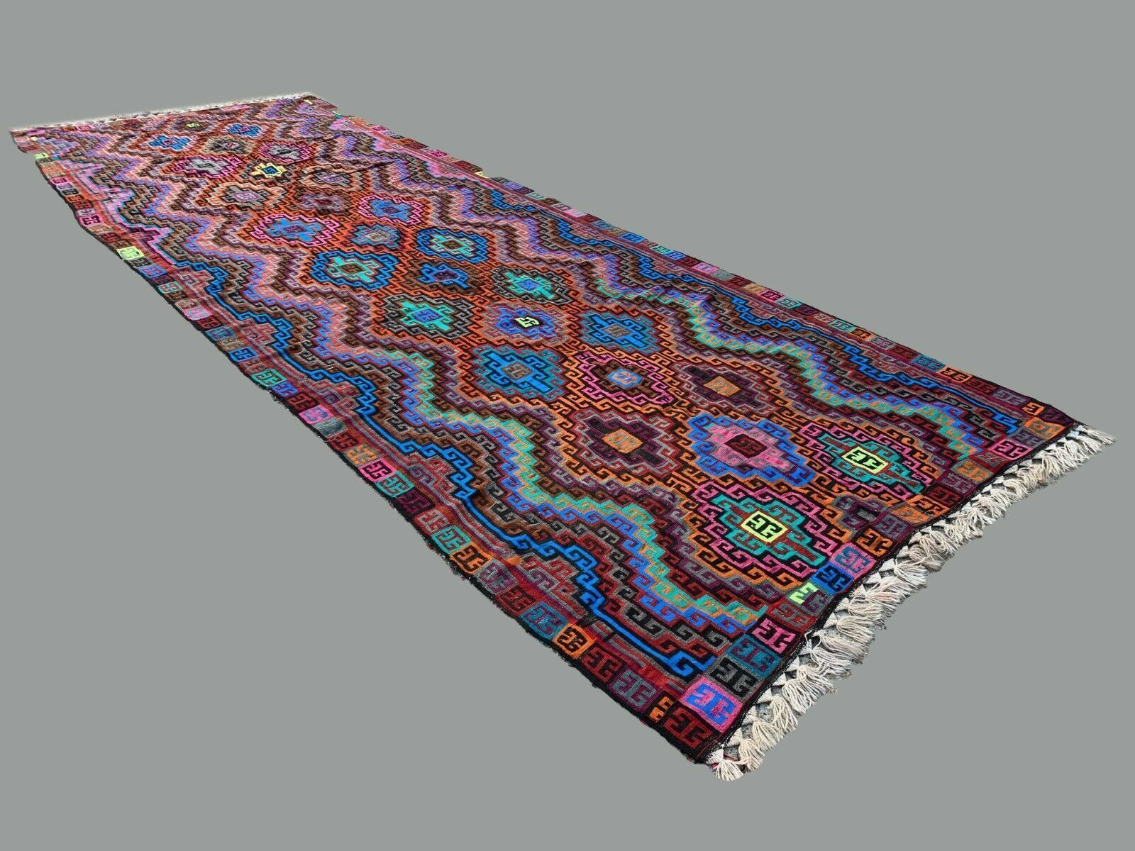 Vintage Turkish Kilim Rug 530x200 Cm Tribal Kelim Large photo for sale