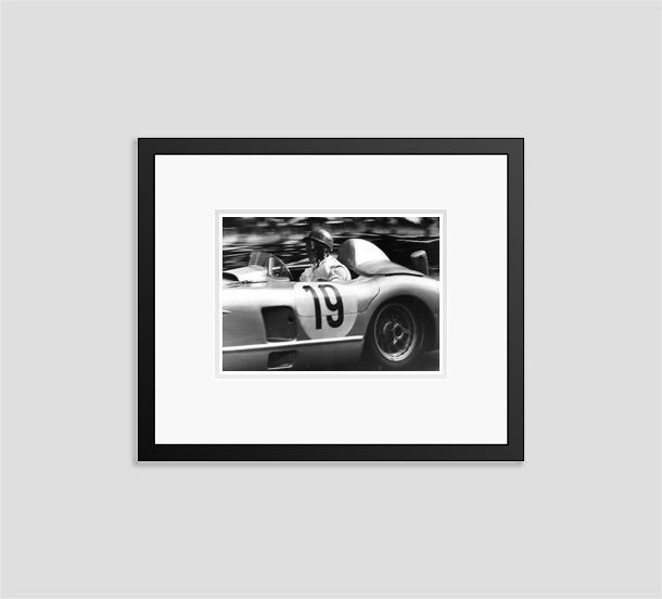 'Mercedes Racer' 1953 Silver Gelatin Print Framed In Black