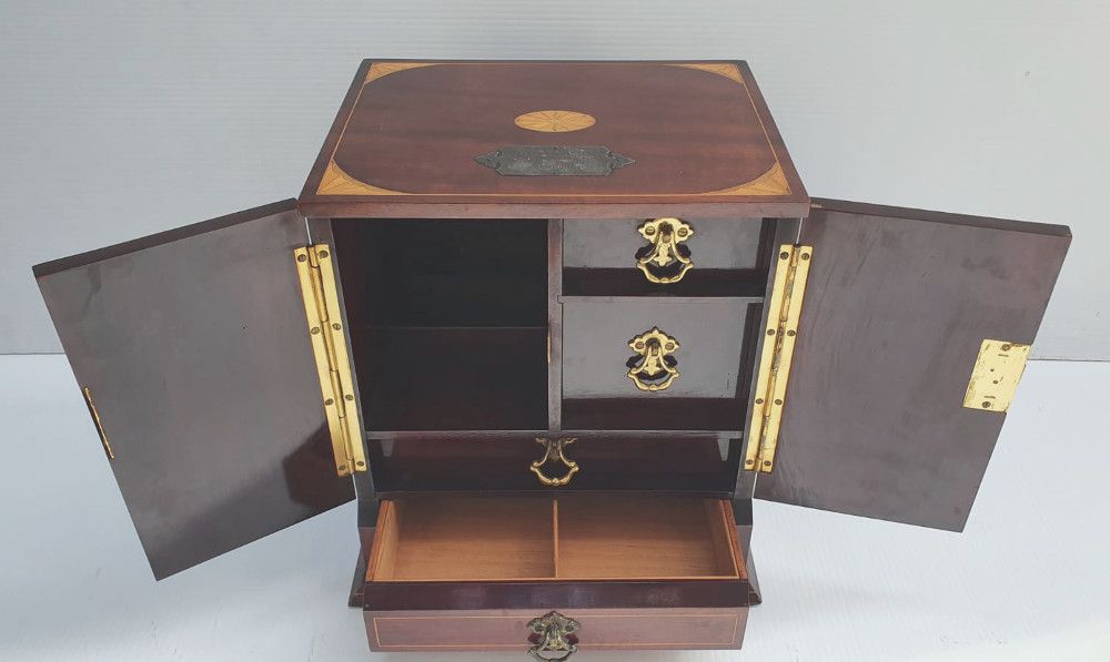 Edwardian Inlaid Mahogany Smokers Cabinet photo for sale