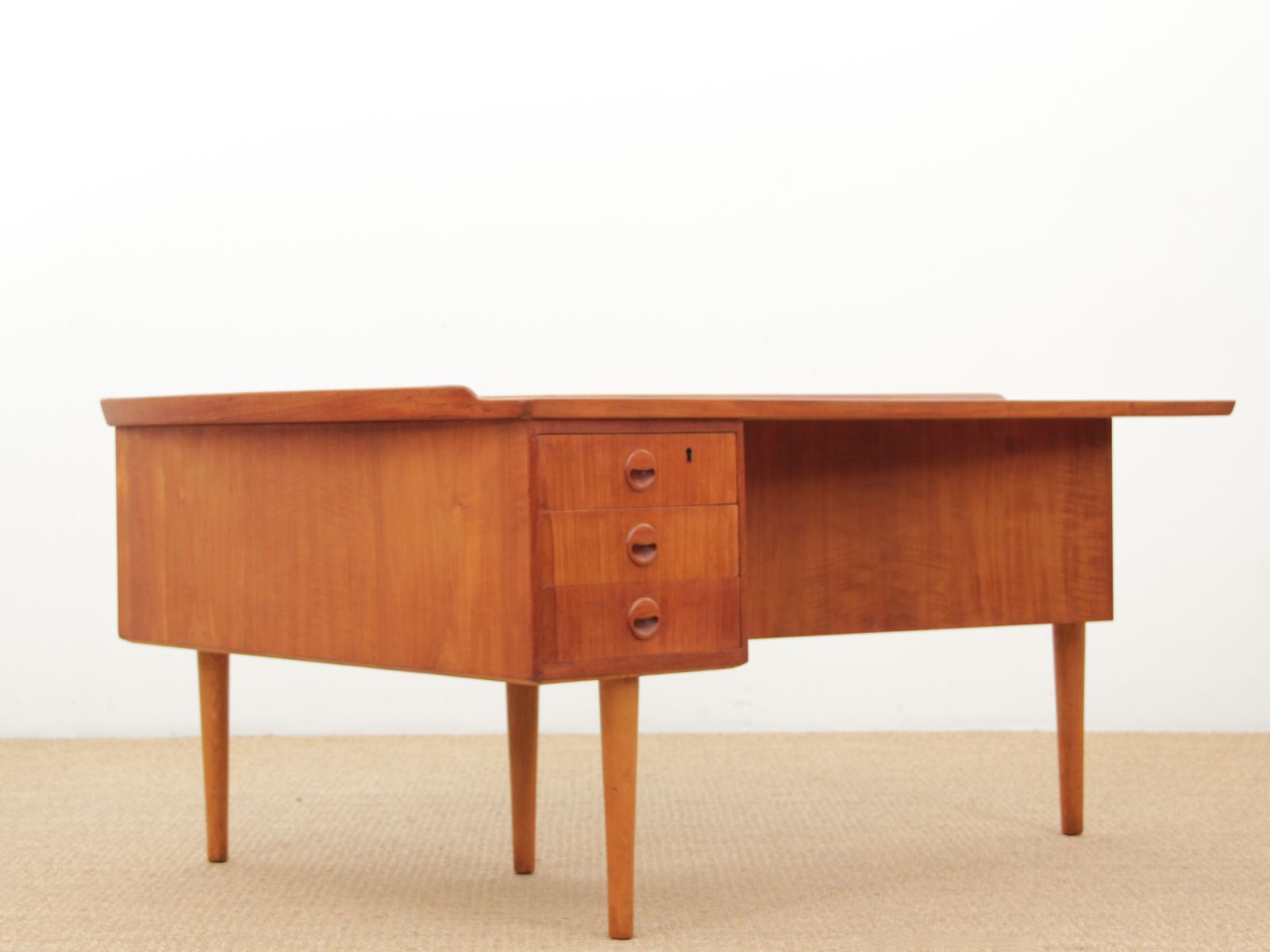 Mid Century  Modern Scandinavian Boomerang Desk By Hovmand Olsen photo vinterior