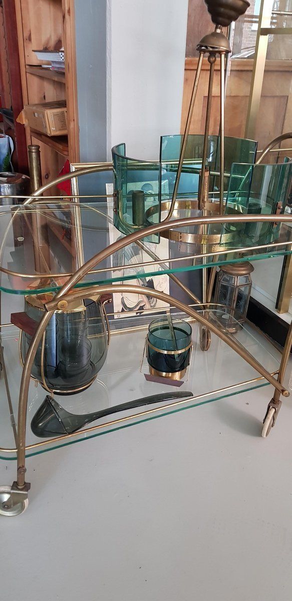 Brass Bar Cart, 1950s photo furniture