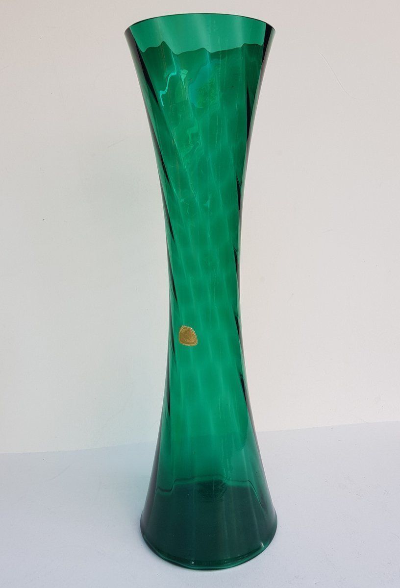 Deep Green Vase With Serrated Edge By Alfred Taube For Füge & Taube, 1960s