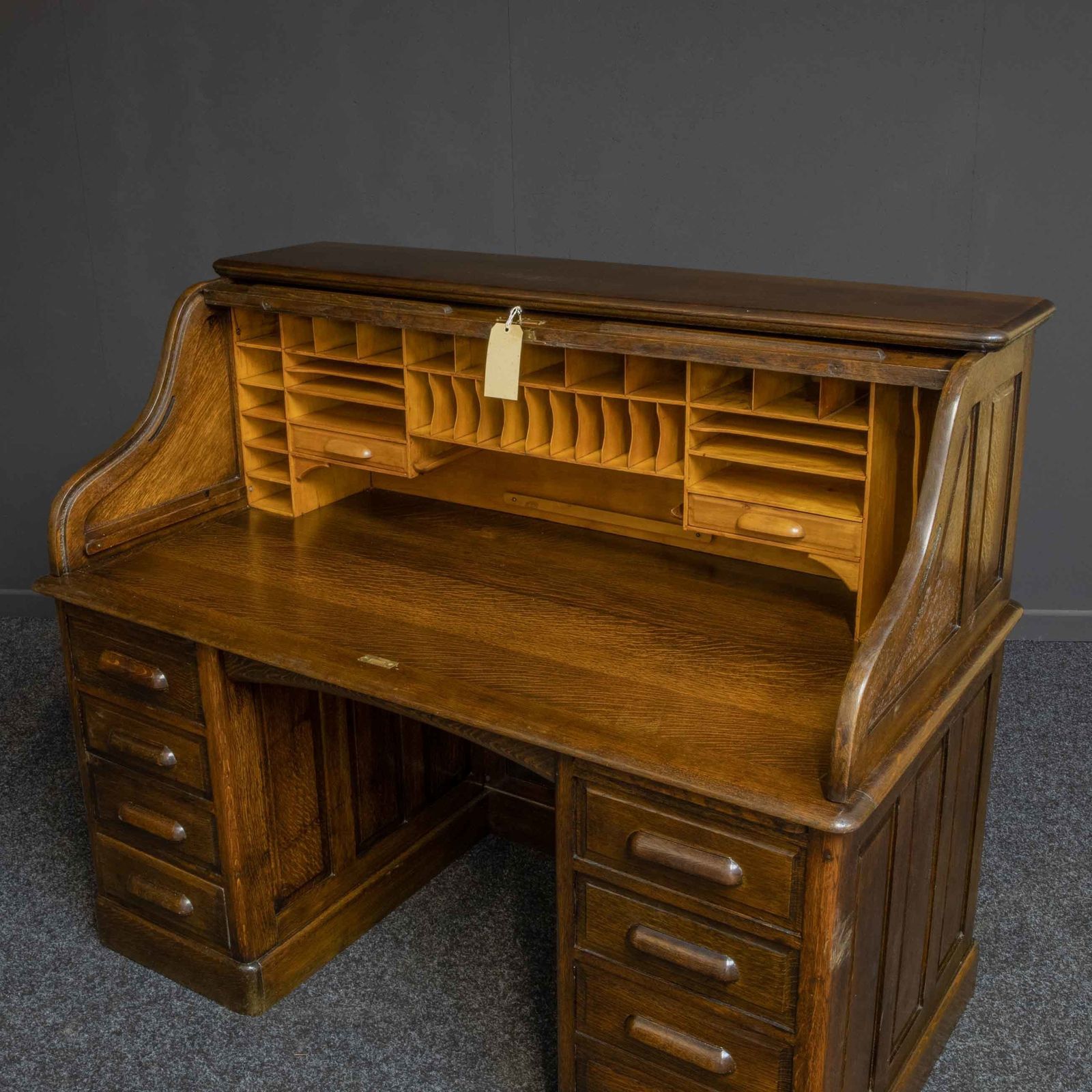 Edwardian Oak Roll Top Desk photo Furniture