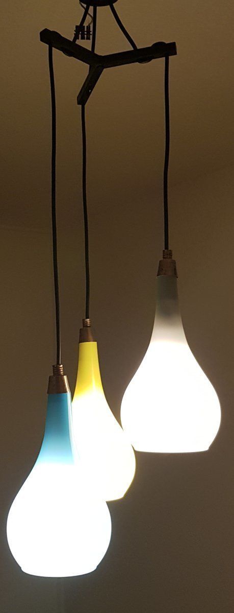 Murano Triple Ceiling Lamp By Gino Vistosi For Vistosi, 1960s photo for sale