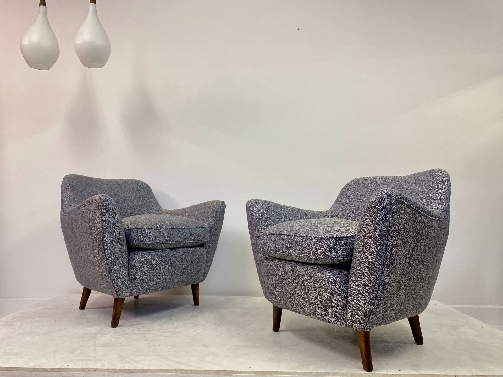 Mid Century Pair Of 1950s Italian Armchairs In The Style Of Guglielmo Veronesi photo vintage