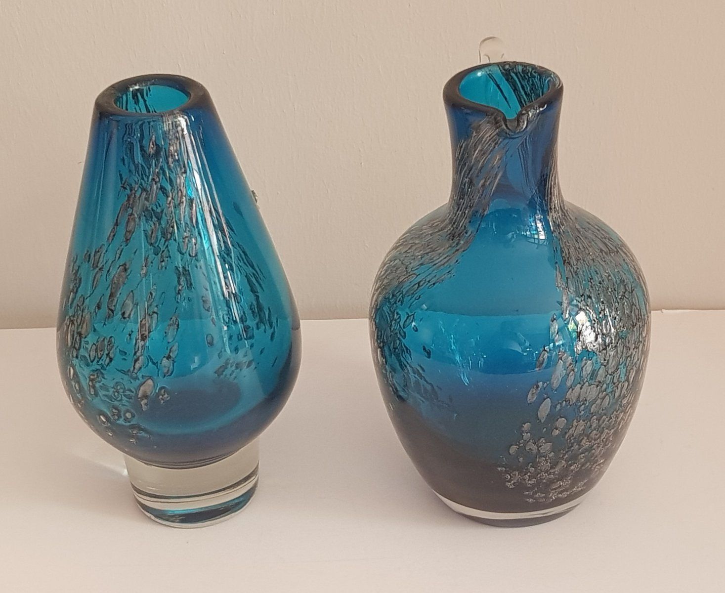 Florida Glass Vases By Löffelhardt For Zwiesel, 1970s, Set Of 2 photo for sale