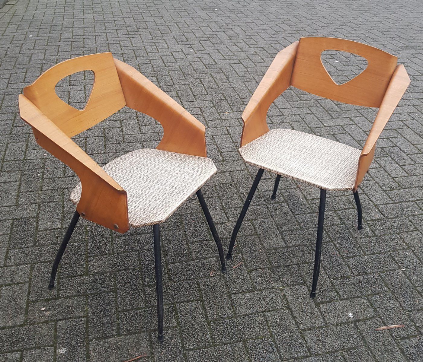Italian Plywood Dining Chairs By Carlo Ratti For Industrial Legni Curva, 1950s, Set Of 2
