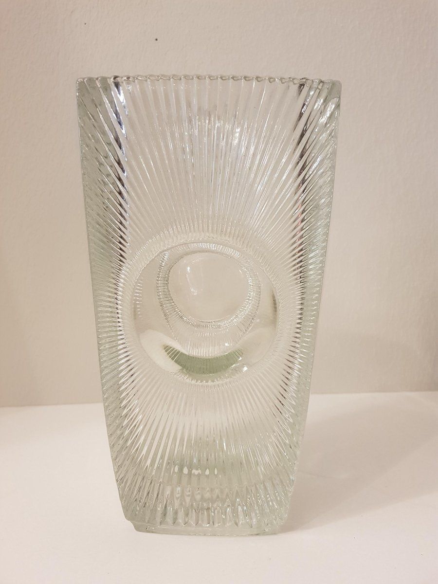 Large Glass Osaka Vase By Rudolf Jurnikl For Libochovice, 1960s