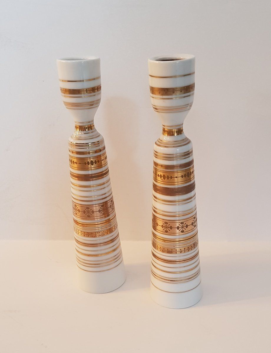 Candleholders By Bjørn Wiinblad For Rosenthal, 1960s, Set Of 2