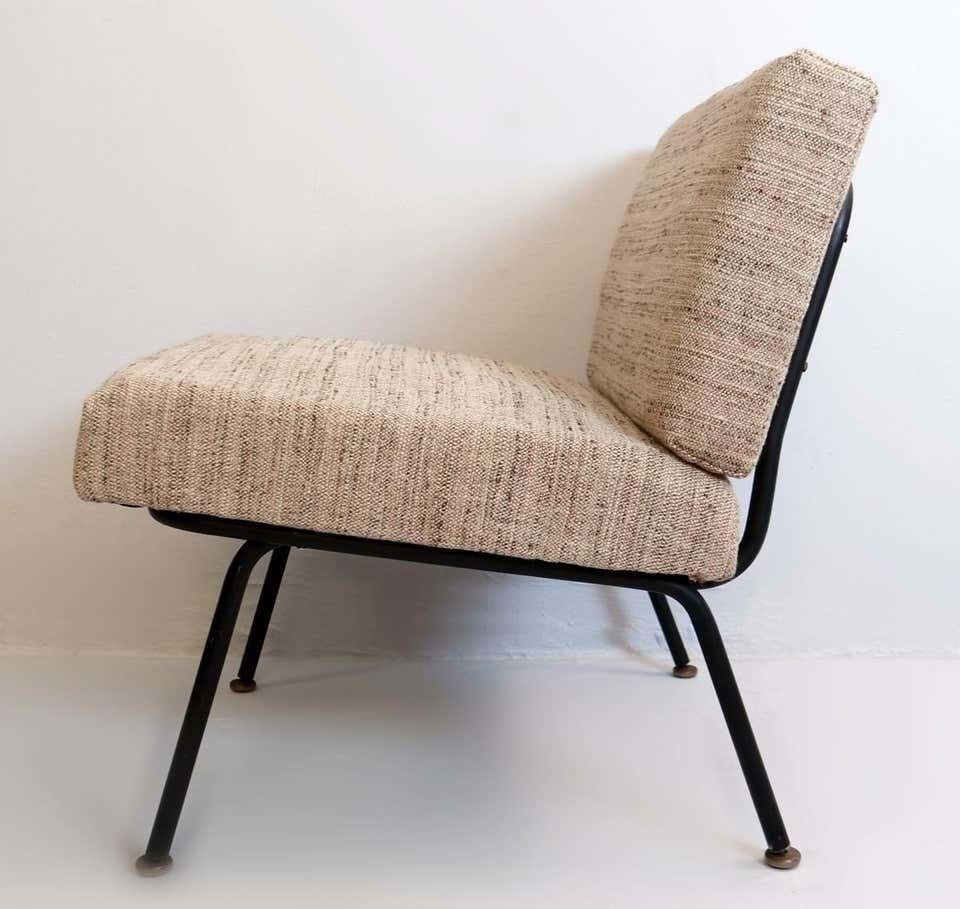 Pair Of Italian Easy Chairs With A Black Tubular Steel Frame, New Upholstery photo furniture