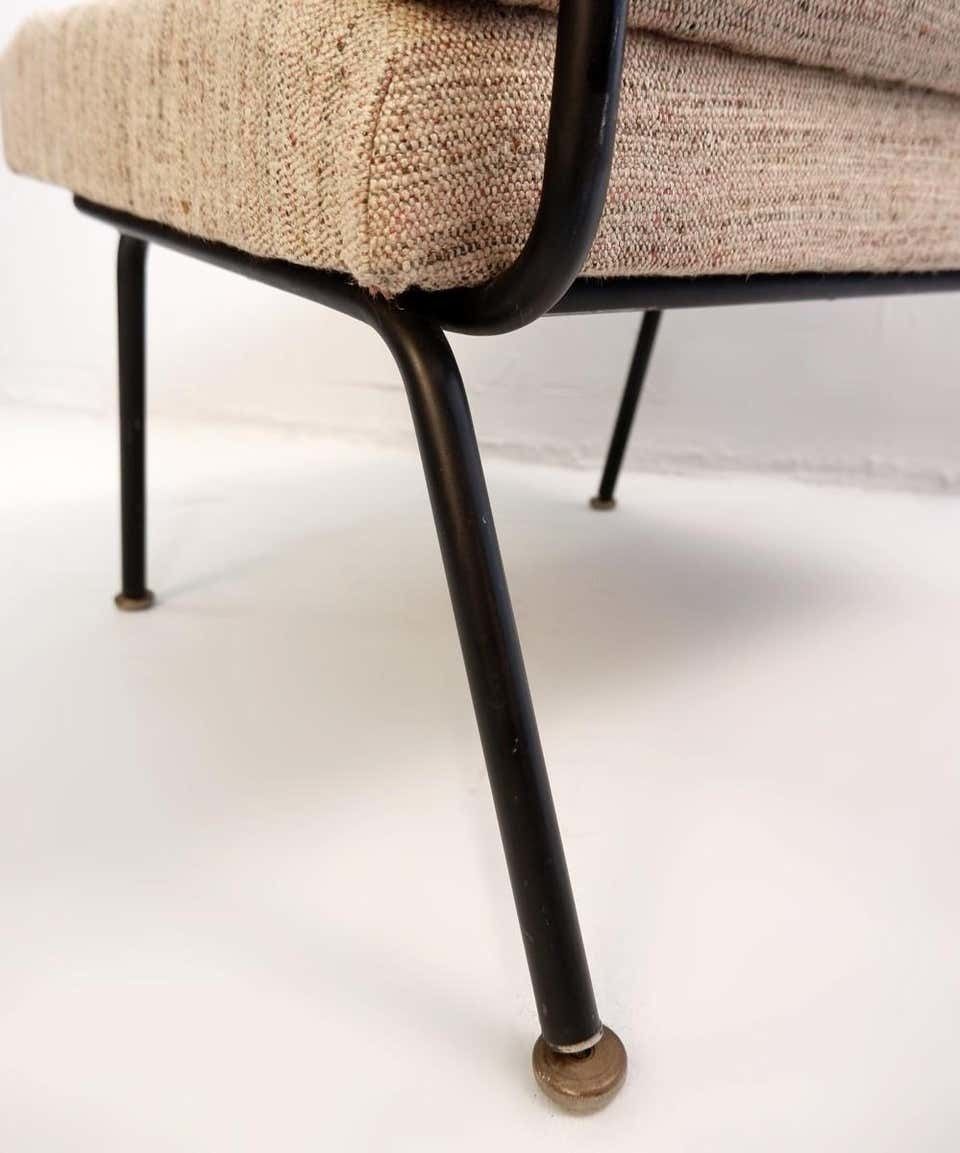 Pair Of Italian Easy Chairs With A Black Tubular Steel Frame, New Upholstery photo for sale