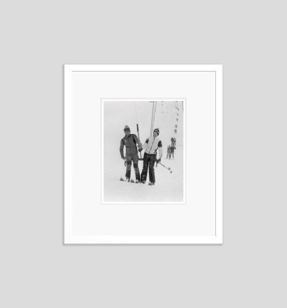 'Skiing Royalty' Prince Charles And Lady Sarah 1978 Archival Pigment Print Framed In White